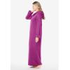 Dreams & Co. Plus Size Long Hooded Fleece Sweatshirt Robe(Pink)