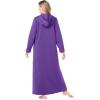 Dreams & Co. Plus Size Long Hooded Fleece Sweatshirt Robe(Plum Burst)