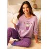 Dreams & Co. Plus Size Long Sleeve Knit PJ Set(Navy Americana Heart)