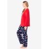 Dreams & Co. Plus Size Long Sleeve Knit PJ Set(Navy Americana Heart)