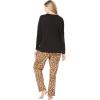 Dreams & Co. Plus Size Long Sleeve Knit PJ Set(Plum Burst Dot)