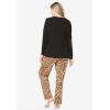 Dreams & Co. Plus Size Long Sleeve Knit PJ Set(Raspberry Peace Sign)