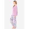 Dreams & Co. Plus Size Long Sleeve Knit PJ Set(Raspberry Sorbet Paris)
