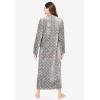 Dreams & Co. Plus Size Plush Zip-Front Robe(Black)