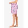 Dreams & Co. Plus Size Print Pajama Shorts(French Blue Floral Stripe)