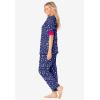 Dreams & Co. Plus Size Printed Henley PJ Set(Evening Blue Stars)