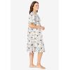 Dreams & Co. Plus Size Short Floral Print Cotton Gown(Classic Red Birds)