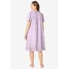 Dreams & Co. Plus Size Short Floral Print Cotton Gown(Pink Ditsy)