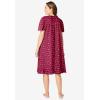 Dreams & Co. Plus Size Short Floral Print Cotton Gown(Pomegranate Flowers)