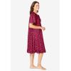 Dreams & Co. Plus Size Short Floral Print Cotton Gown(Pomegranate Flowers)