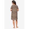 Dreams & Co. Plus Size Short Henley Sleepshirt(Classic Leopard)