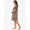Dreams & Co. Plus Size Short Henley Sleepshirt(Classic Leopard)