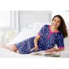 Dreams & Co. Plus Size Short Henley Sleepshirt(Soft Iris Hearts)