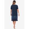 Dreams & Co. Plus Size Short T-Shirt Lounger(Navy Dancing Stars)