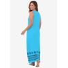 Dreams & Co. Plus Size Trapeze V-Neck Lounger(Paradise Blue Hearts)