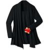 Woman Within Plus Size 2-Fer Cardigan & Attached Lace Tunic(Black)