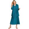 Woman Within Plus Size 2-Fer Cardigan & Attached Lace Tunic(Deep Teal)