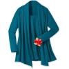 Woman Within Plus Size 2-Fer Cardigan & Attached Lace Tunic(Deep Teal)