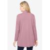 Woman Within Plus Size 2-Fer Cardigan & Attached Lace Tunic(Dusty Pink)