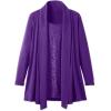 Woman Within Plus Size 2-Fer Cardigan & Attached Lace Tunic(Radiant Purple)