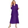 Woman Within Plus Size 2-Fer Cardigan & Attached Lace Tunic(Radiant Purple)