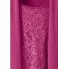 Woman Within Plus Size 2-Fer Cardigan & Attached Lace Tunic(Raspberry)