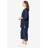 Woman Within Plus Size 2-Piece Striped French Terry Set(Navy Mini Stripe)