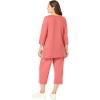 Woman Within Plus Size 2-Piece Striped French Terry Set(Sweet Coral Mini Stripe)