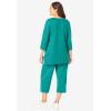 Woman Within Plus Size 2-Piece Striped French Terry Set(Waterfall Mini Stripe)