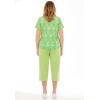 Woman Within Plus Size 2-Piece Tunic And Capri Set(Lime Seamist Ikat)