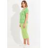 Woman Within Plus Size 2-Piece Tunic And Capri Set(Lime Seamist Ikat)