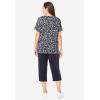 Woman Within Plus Size 2-Piece Tunic And Capri Set(Navy Ditsy)