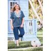 Woman Within Plus Size 2-Piece Tunic And Capri Set(Waterfall Palm Leaf)
