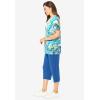Woman Within Plus Size 2-Piece Tunic And Capri Set(Waterfall Palm Leaf)