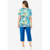 Woman Within Plus Size 2-Piece Tunic And Capri Set(Waterfall Palm Leaf)