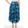 Woman Within Plus Size 2-in-1 Reversible Skirt(Black Midnight Tropical)