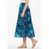 Woman Within Plus Size 2-in-1 Reversible Skirt(Black Midnight Tropical)