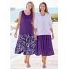Woman Within Plus Size 2-in-1 Reversible Skirt(Sweet Coral Watercolor)