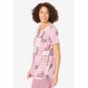 Woman Within Plus Size 7-Day Notch-Neck Tunic(Dusty Pink Geo Patchwork)