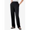 Woman Within Plus Size 7-Day Straight-Leg Elastic-Waist Stretchy Knit Pant(Black)