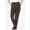 Woman Within Plus Size 7-Day Straight-Leg Elastic-Waist Stretchy Knit Pant(Chocolate)