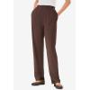 Woman Within Plus Size 7-Day Straight-Leg Elastic-Waist Stretchy Knit Pant(Chocolate)