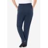 Woman Within Plus Size 7-Day Straight-Leg Elastic-Waist Stretchy Knit Pant(Navy)
