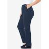 Woman Within Plus Size 7-Day Straight-Leg Elastic-Waist Stretchy Knit Pant(Navy)