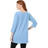 Woman Within Plus Size 7-Day Three-Quarter Sleeve Notch-Neck Tunic(New Khaki Floral Patchwork)