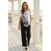 Woman Within Plus Size 7-Day Wide-Leg Elastic-Waist Stretchy Knit Pant(Black)