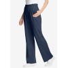 Woman Within Plus Size 7-Day Wide-Leg Elastic-Waist Stretchy Knit Pant(Navy)