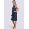 Woman Within Plus Size Button-Front Empire Sleeveless Knit Dress(Navy Polka Dots)