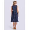 Woman Within Plus Size Button-Front Empire Sleeveless Knit Dress(Navy Polka Dots)