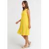 Woman Within Plus Size Button-Front Empire Sleeveless Knit Dress(Primrose Yellow Polka Dots)